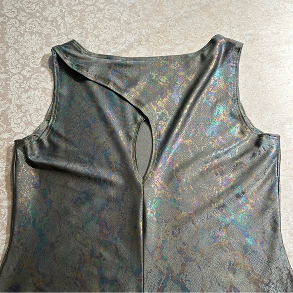 Iridescent Snake Print Stretch Sleeveless Hand-Made Dress in size Medium - Picture 6 of 12